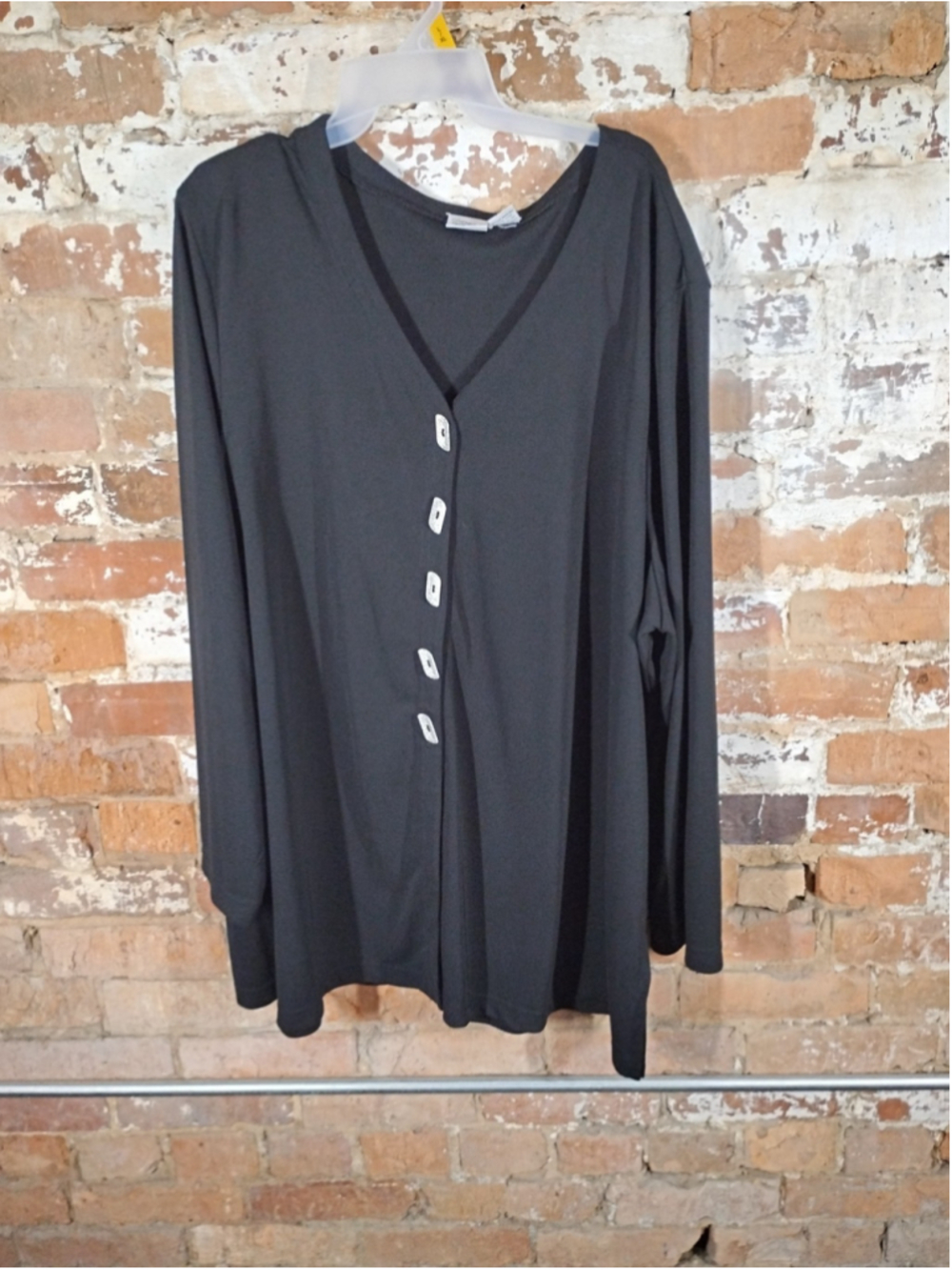 Vtg Giorgio Fiorlini Womens Plus Size Black Top 90s Y2K Witchy Goth Minimalist
